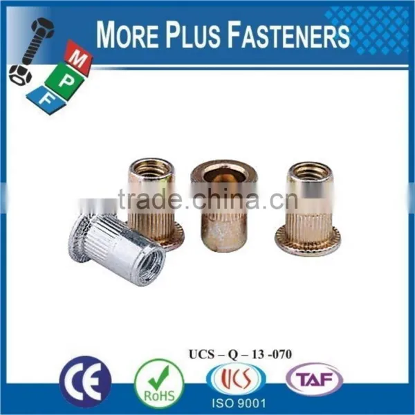 Made in Taiwan Threaded Insert Knurled Flat Head Open Head Rivet Nut photo-5