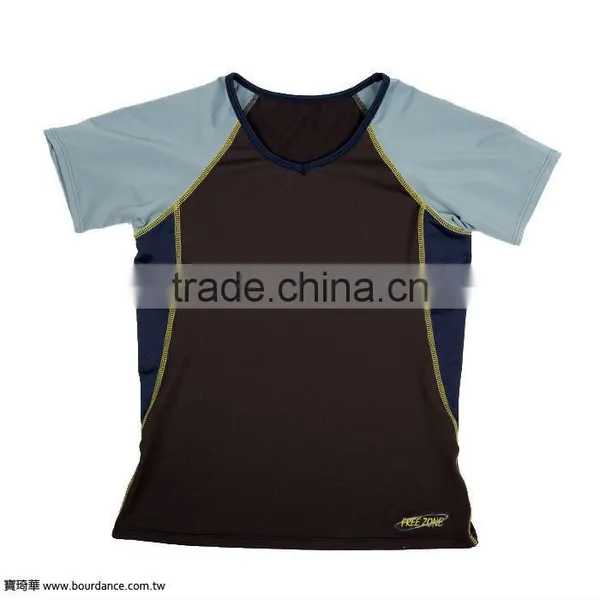 V Neck 2 Tone Color Short Sleeve Sportswear photo-2