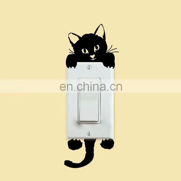 Funny Cute Cat Switch Sticker PVC Wall Sticker Home Switch Decoration photo-2