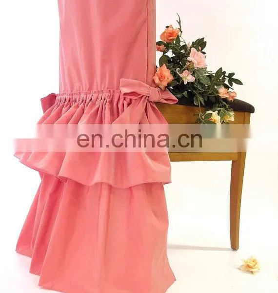 Newest Style Chiffon Ruffled Wedding Chair Cover Sash With Hood photo-2