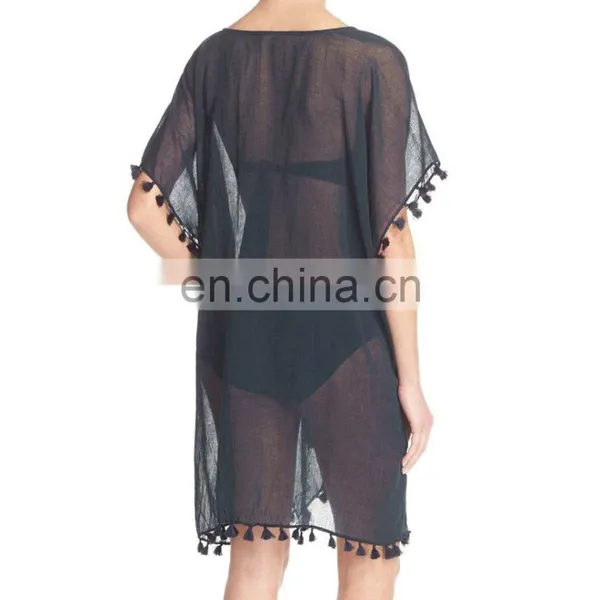 C19 Cotton Gauze Cover-Up Caftan Beach Dress photo-3