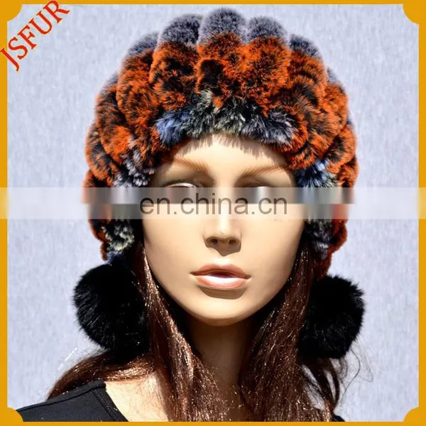 Fur Pom Poms Wholesale Rabbit Winter Fur Hat photo-3