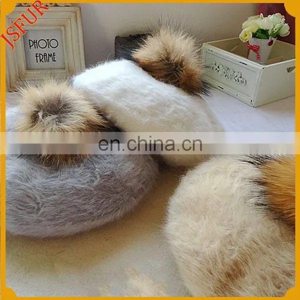 Top Quality Genuine Fox Fur Woolen Child Hat photo-2