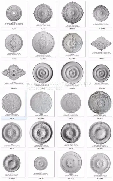 Polyurethane Resin Plaster Ceiling Medallion LED Lamp Decoration Exterior Cornice photo-4