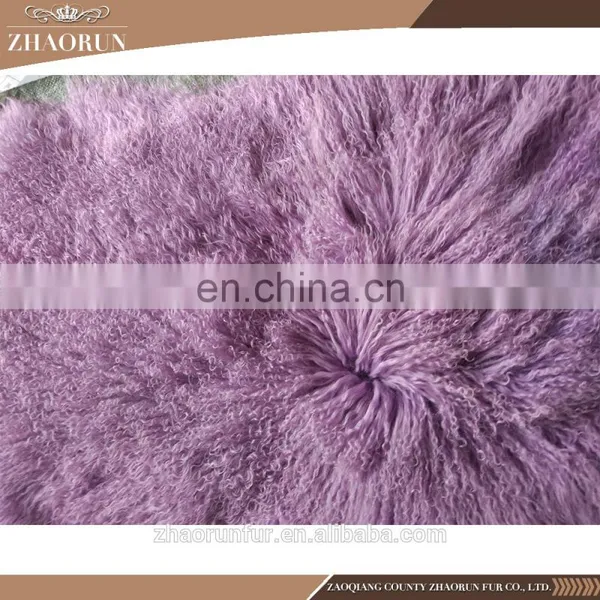 High Quality Long Hair Mongolian Lamb Fur Plate Real Tibet Lamb Fur Plate for Garment photo-5