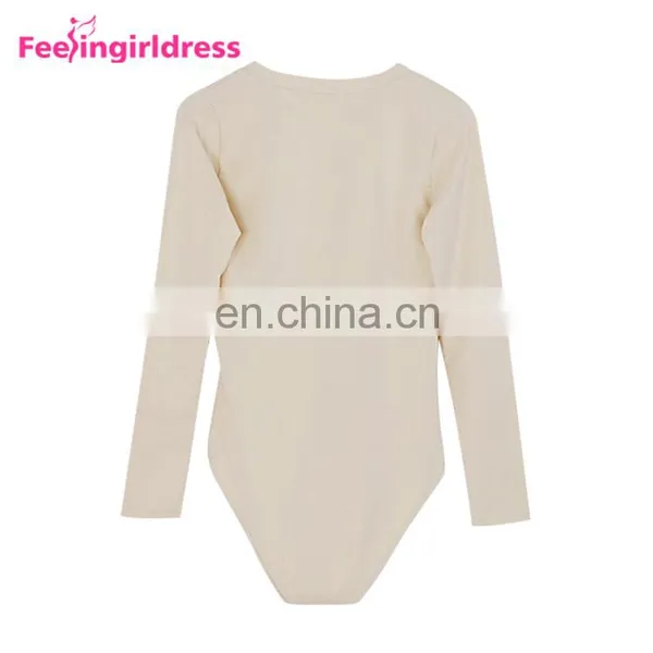 Fashion Autumn Khaki Long Sleeve Winter Thong Bodysuit Jumpsuit Fancy Romper photo-6