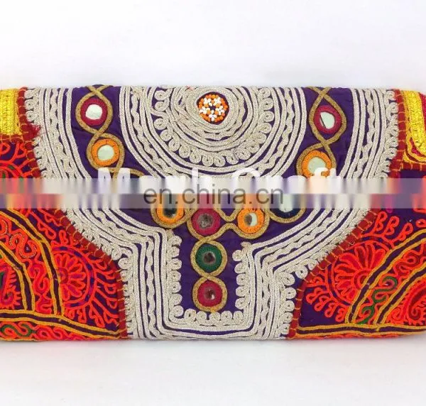 Afghan Clutch Bag-Bohemian Banjara Ethnic Handbag-Vintage Hand Embroidery Gypsy Tribal Banjara Clutch Purse photo-5