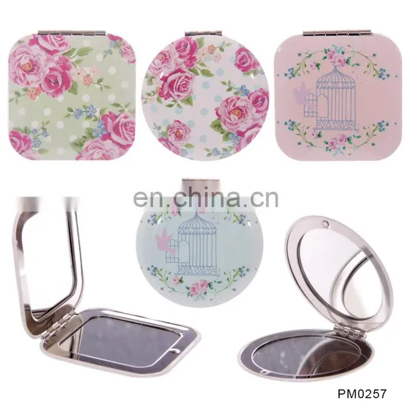 Disney Audited Factory Antique Folding Personalized Cosmetic Round Two Way PU Pocket Mirror photo-4