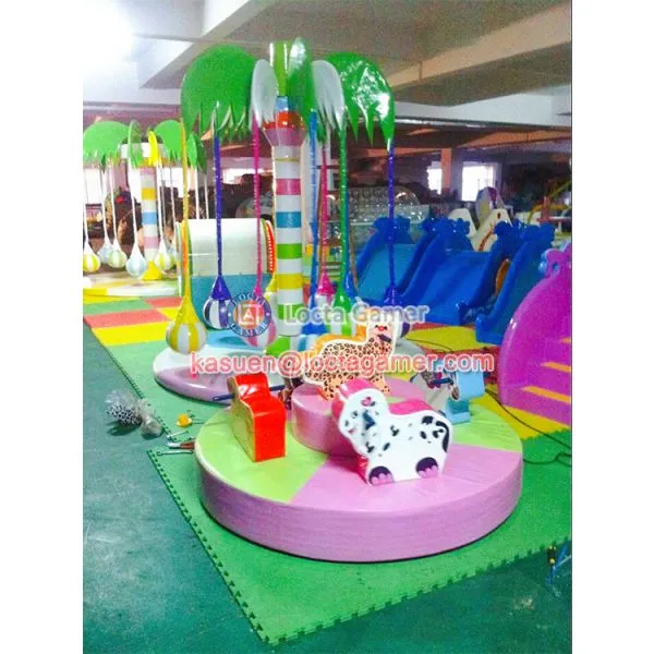 Zhongshan Amusement Park Equipment Indoor Kidsland Carousel Rotating Animal Play Center Soft Playground Merry go Round photo-5