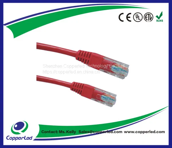 UTP  Cat.5e Patch cord plain molded Red color