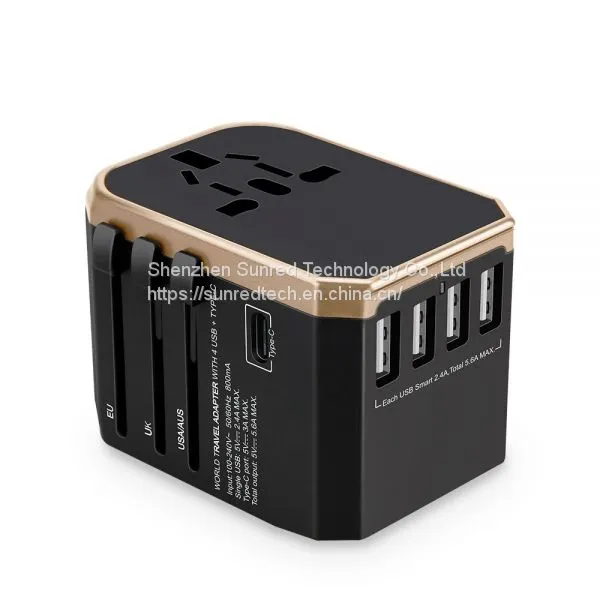 Newest Type C 3.0A Fast USB Chargers 8A Fuse Portable World Travel Adapter 5V Adaptor Multi Plug Outlet photo-3