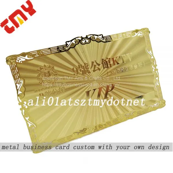 Custom Metallic Gold Metal Vip Business Card,High Quality Metal Membership Cards China photo-2