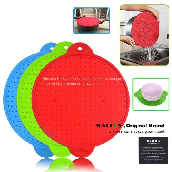 3 In 1 Kitchen Splatter Screen Silicone Oil Splatter Guard Guard Heat Insulation Cooling Mat For Frying Pan Screen Strainer photo-5