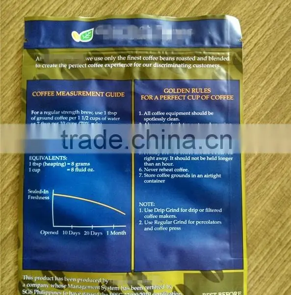 Stand up Coffee Pouch Laminated Plastic Customer Printing Coffee Bag photo-5