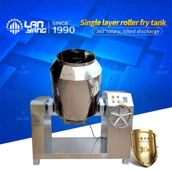Electric Frying Tank,Stainless Steel Drum Frying Pan With Rake 360 Degree Rotating ,Beef Jerky Wok, Stir-fry Mixer photo-4