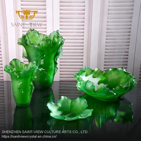 SAINT-VIEW Hot-selling Design Modern Frosted Colored Crystal Glass Vases for Wedding Centerpiece photo-4