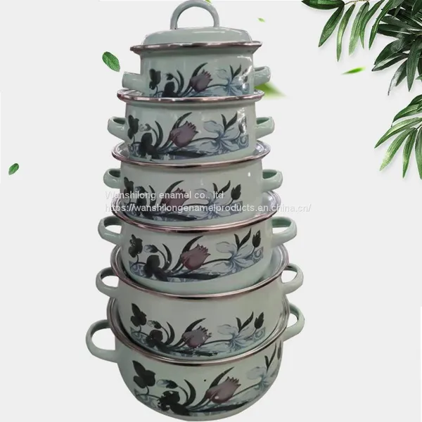 6pcs Vitreous Enamel Pot ENAMEL CASSEROLE photo-2