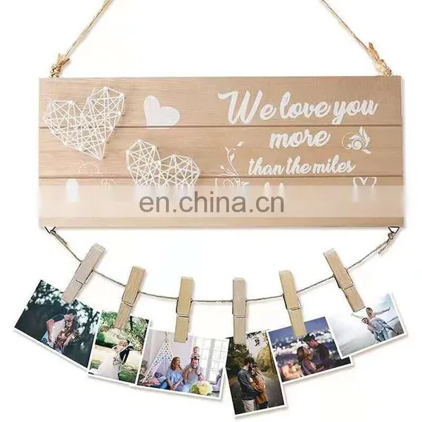 Bamboo Wood Printed Decorations for Living Room Wedding Christmas Frames Home Sign Cute Walls Decor Restaurant Modern Arts photo-2