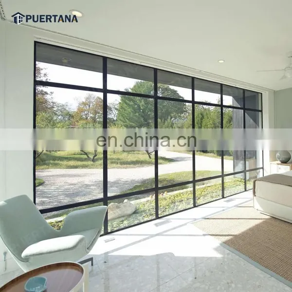 Large Picture Window Curtain Walls Facade Fixed Glass Windows For House Drawing Room