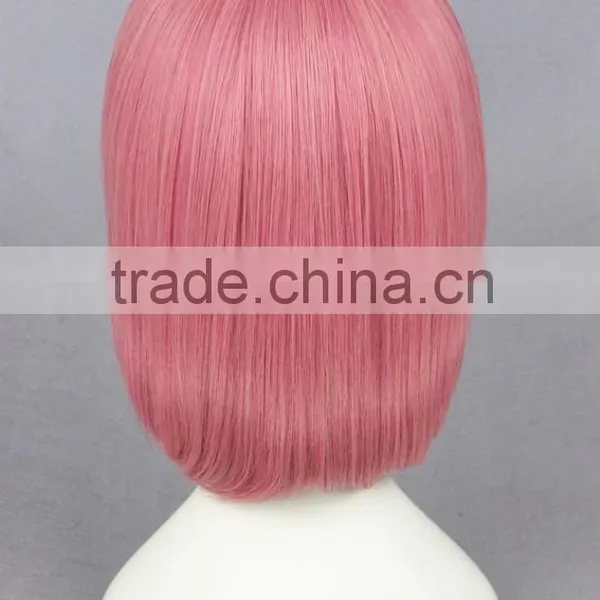 High Quality 40cm Short Straight Pink Synthetic Anime Lolita Wig Cosplay Costume Lolita Hair Wig Party Bobo Wig photo-4