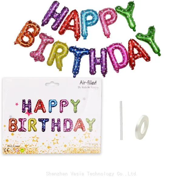 Wholesale 16-inch Happy Birthday Letter Foil Balloons Set for Kids Adult Birthday Party Decor photo-4