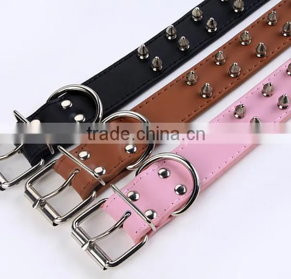 Wholesale Nail Bullet Pet Collars Double Row Dog Collar photo-2