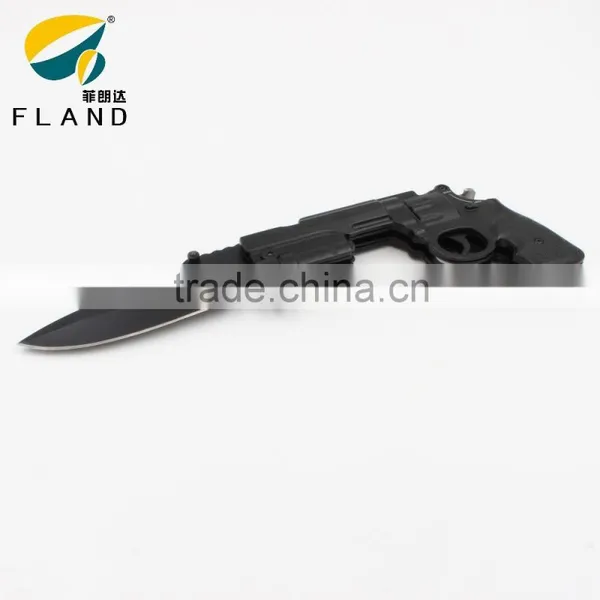 Black Oxide 3Cr13 Stainless Steel Blade Machine Gun Shaped Design Spring Assisted 8" Pocket Knife photo-4