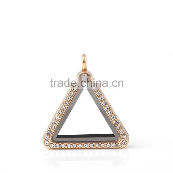 High Grade Alloy Living Floating Glass Magnetic Triangle Locket Pendant Wholesale China photo-3
