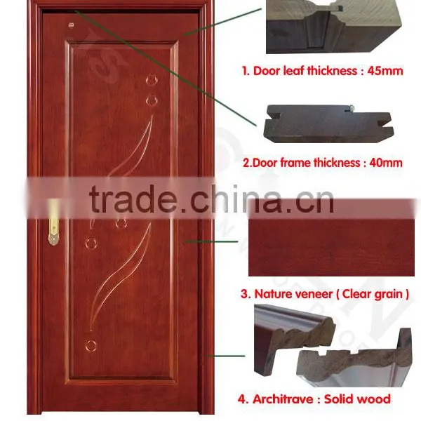Red Wood Sound-proof Hotel Door Pictures for Hotel Room photo-2