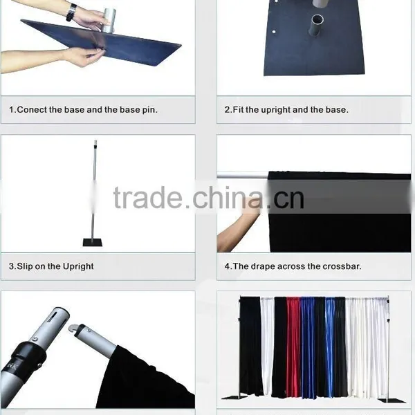 Aluminum Backdrop Stand Pipe Drape,backdrop Pipe and Drape for Wedding, Pipe Sizes(PD-001) photo-2