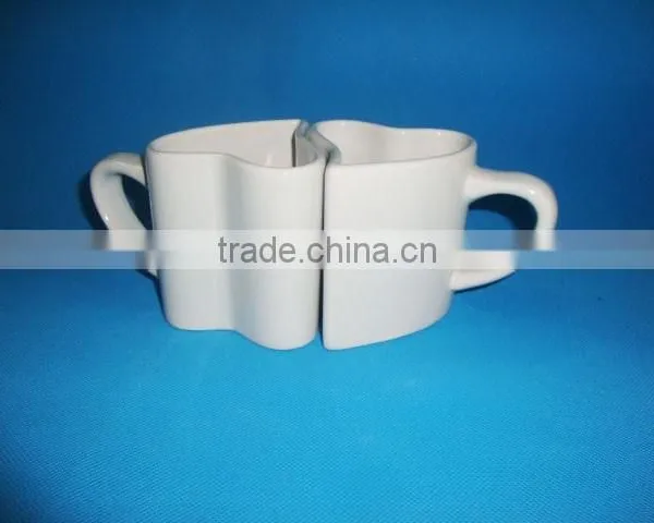 Amazing Heart Shaped Couple Mugs, Porcelain Couple Mug With OEM Design photo-3
