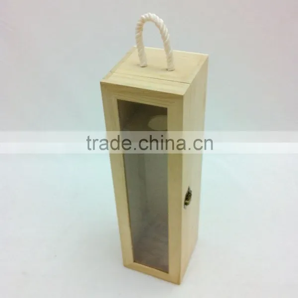Wooden Wine Box Luxury Handmade Rope Handle Wholesale Paulownia