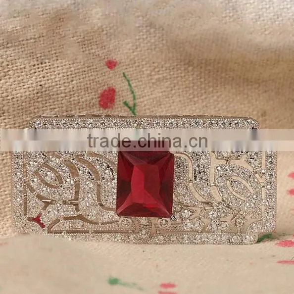 Platinum Plated Elegant Victorian Wedding Brooch With AAA+ Cubic Zircon Micro Pave Setting for Women and Men photo-5