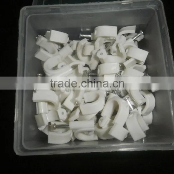 Supply Nail Wire Clips/ Round Plastic Cable Clips/nail Cable Clamps 12mm photo-5