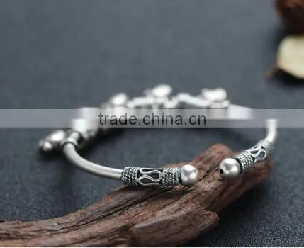 Antique Adjustable 925 Sterling Silver Elephant Cuff Bracelet photo-5