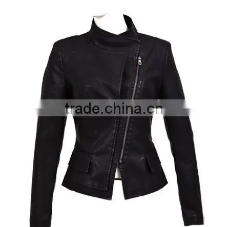 2014 Ladies pu Leather Jacket in Apparel Stocks,lady Beading pu Leather Jackets in Pakistan photo-4