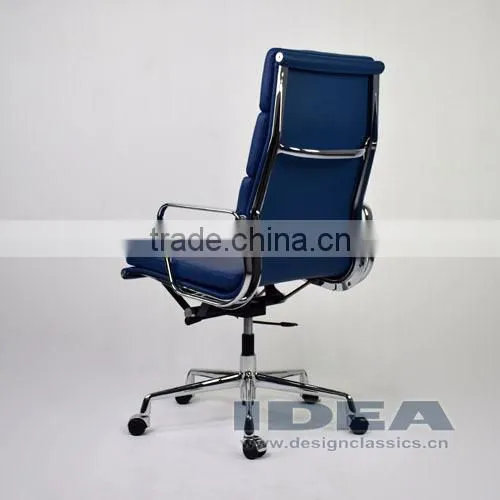 Replica EA219 Charles High Back Office Chair - Navy Blue Color Genuine Leather photo-3