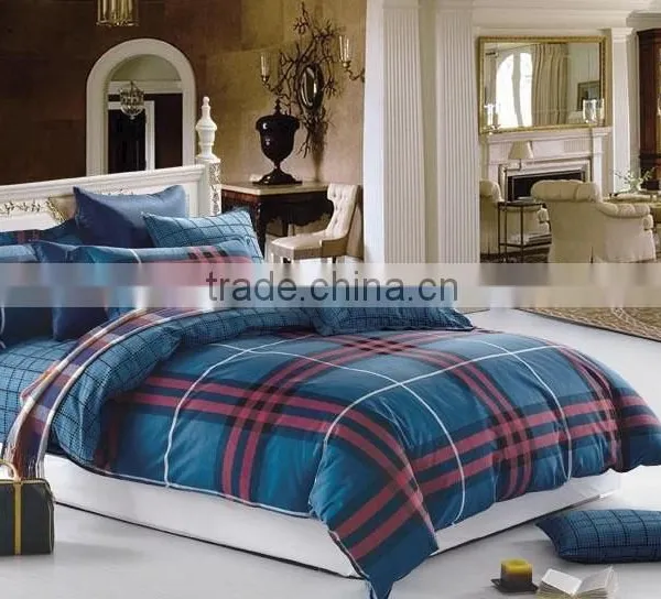 100% Cotton New Design Grid Bed Sheet Set photo-3