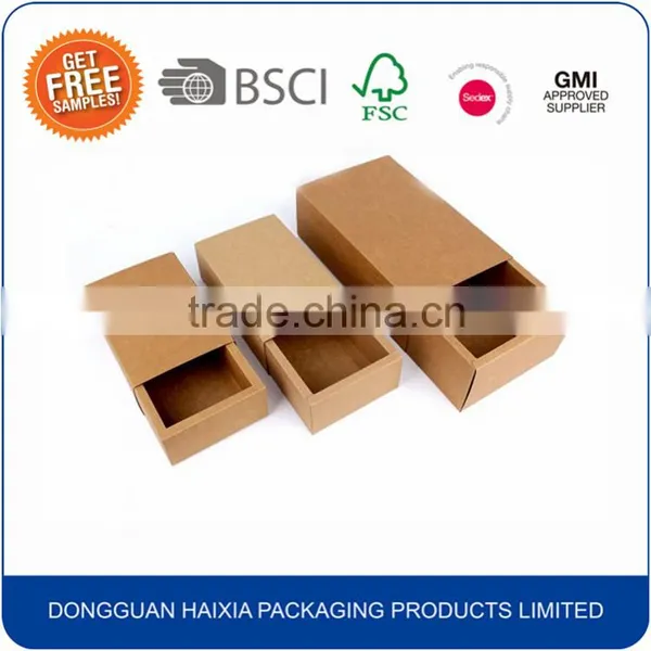 Eco-friendly Wholesale Kraft Paper Drawer Box Slide Open Box photo-6