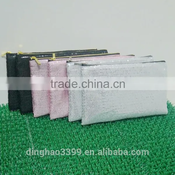2016 China wholesale cosmetic bag shining beads makeup bag lady nice bag