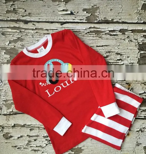 Monogrammed Christmas Pajamas for Kids/100% Cotton Pajamas/plain Pajamas photo-2