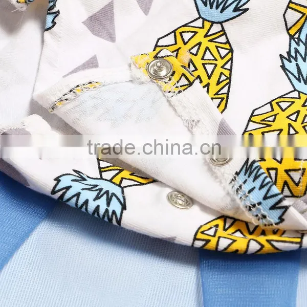 Summer Kaiya Pineapple Print Infant Clothes Stylish Baby Girl Romper photo-4