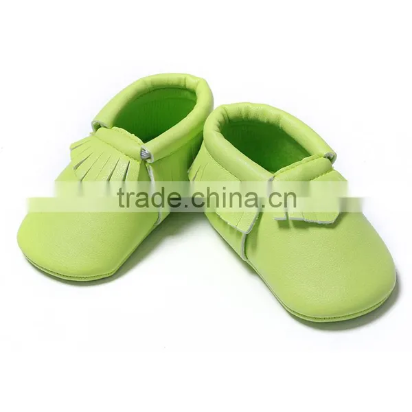 2016 Hot Sale Solid Color Children Shoes PU Baby Plain Shoes photo-3