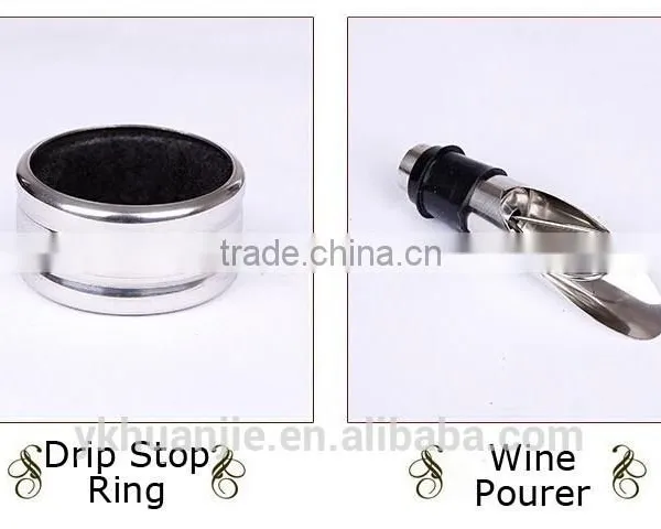 Metal Wine Bottle Accessory Corkscrew Pourer Magic Wine Set Kit Gift photo-4