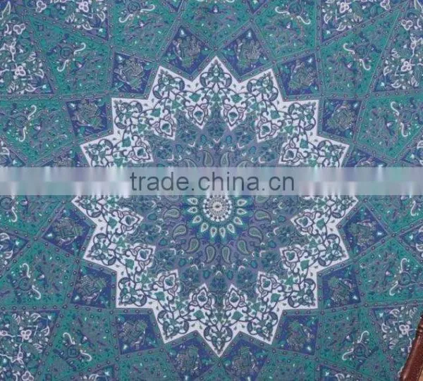 Blue Indian Cotton Wall Hanging Tapestry Home Decor Beach Throw Mandala Tapestry Indian Tapestry Wholesaler Bohemian Tapestry photo-2