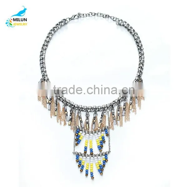 Trendy Fashion Tassel Rhinestone Choker Statement Necklace 2016 photo-3
