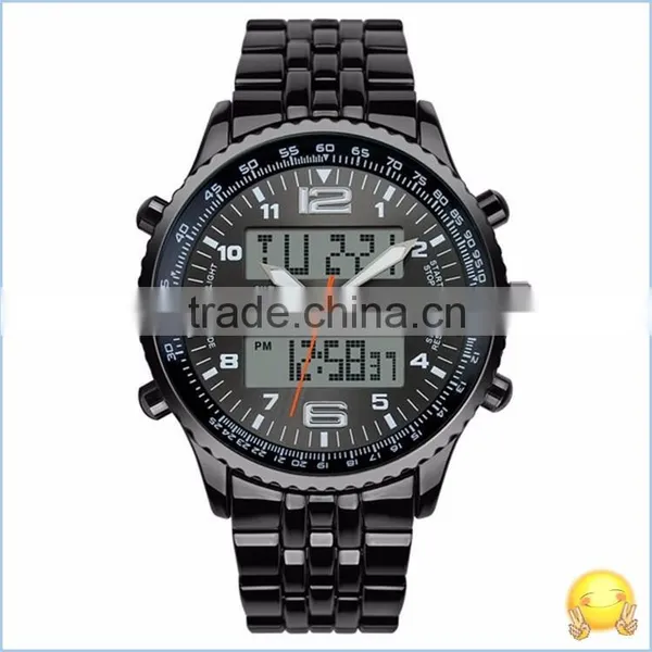 30M Water Resistant Skmei New Black Metal Cheap LED Watches For Men photo-3