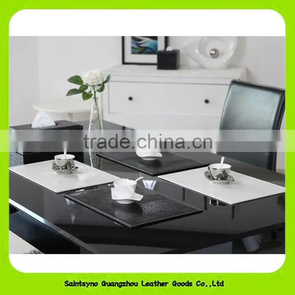No-clean Anniversary Black Waterproof Synthetic Leather Coasters 16026 photo-3