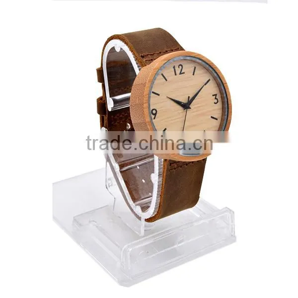 Leather Watch Strap Bamboo& Wood Smart Man Watch photo-3