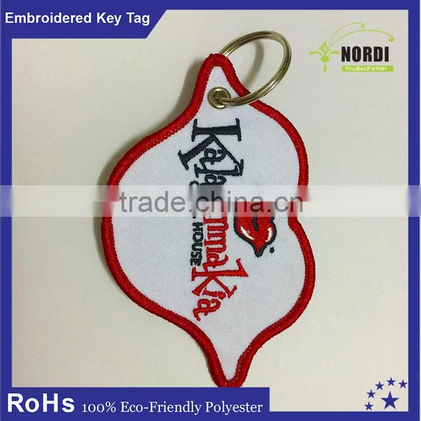Promotion Cheap Custom id Embroidery Fabric Keychain photo-2